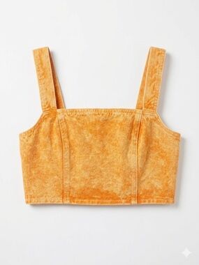 Nasty Gal Orange Tie-Dye Square Neck Crop Top